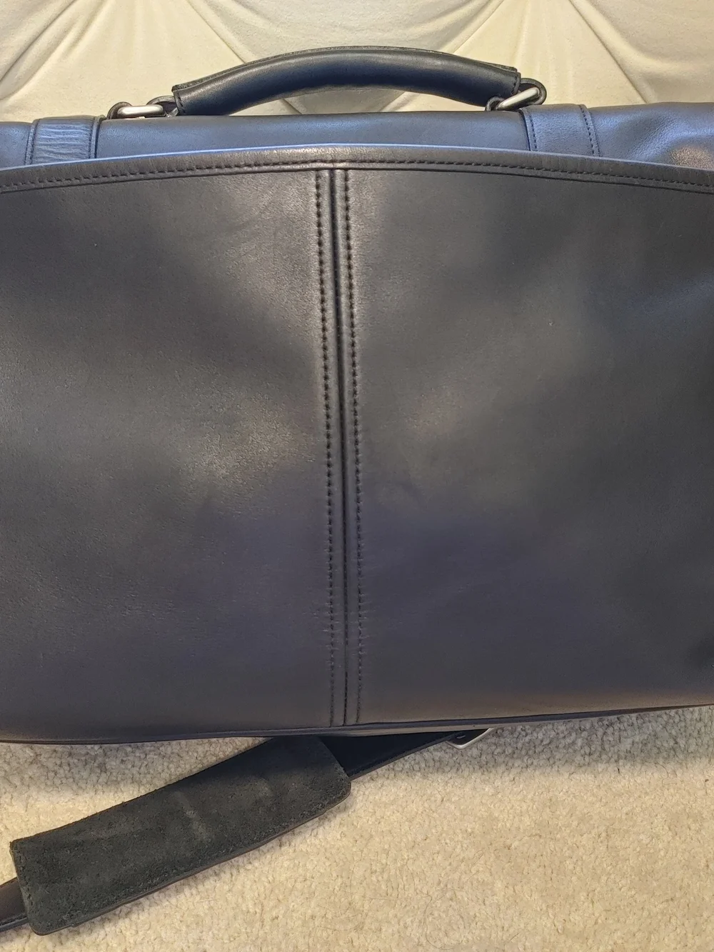 Vintage Coach Black Leather Messenger Bag